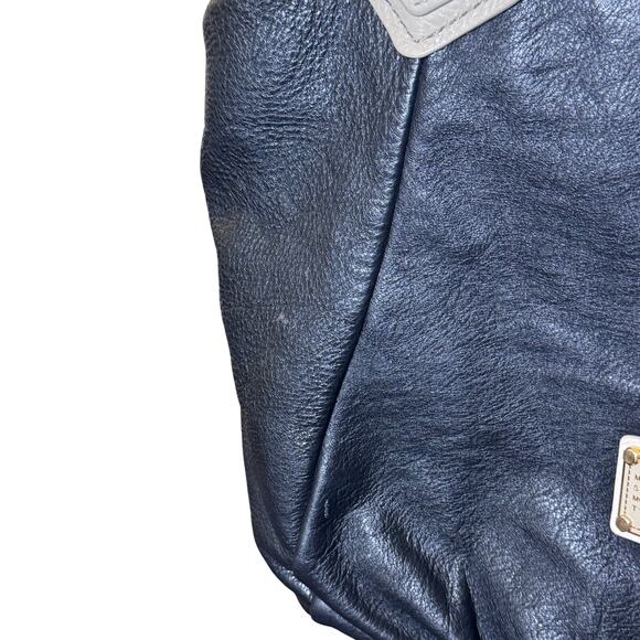 Marc Marc by Jacobs Black Taupe Leather Handbag Satchel Shoulder Bag Crossbody - Picture 6 of 16